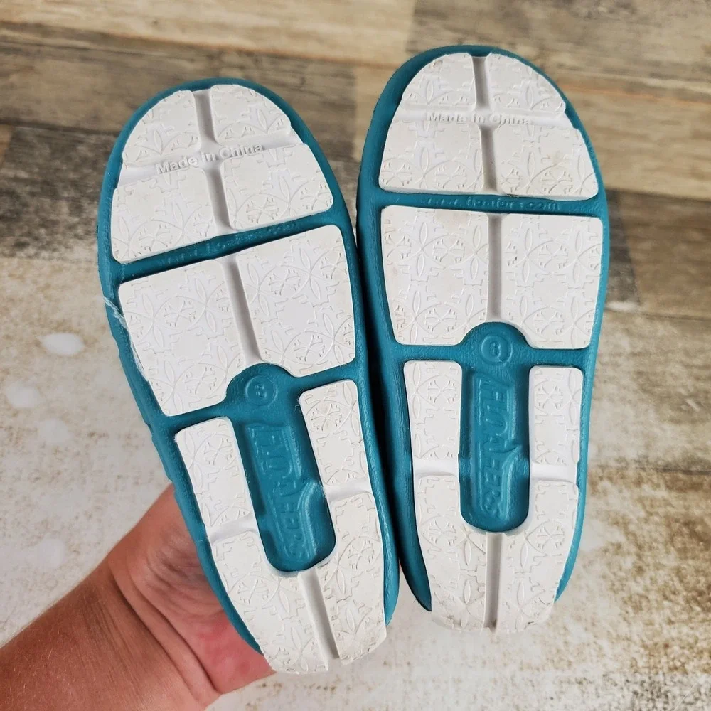 Floafers Prodigy Driver Shoes Kids Sz 8 Bristol Blue Bright White Waterproof